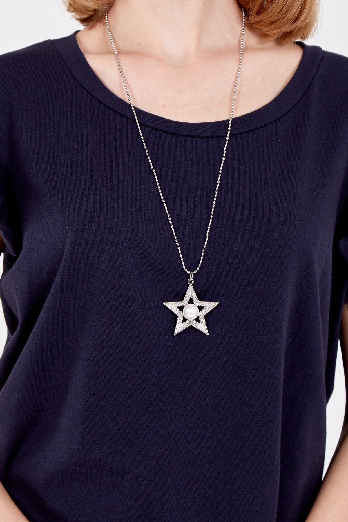 Scoop Neck Frill Sleeve Top With Necklace TOPMF2 WearAll