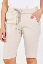 Plus Size Magic Plain Drawstring Shorts Skirts & Shorts WearAll