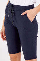 Plus Size Magic Plain Drawstring Shorts Skirts & Shorts WearAll