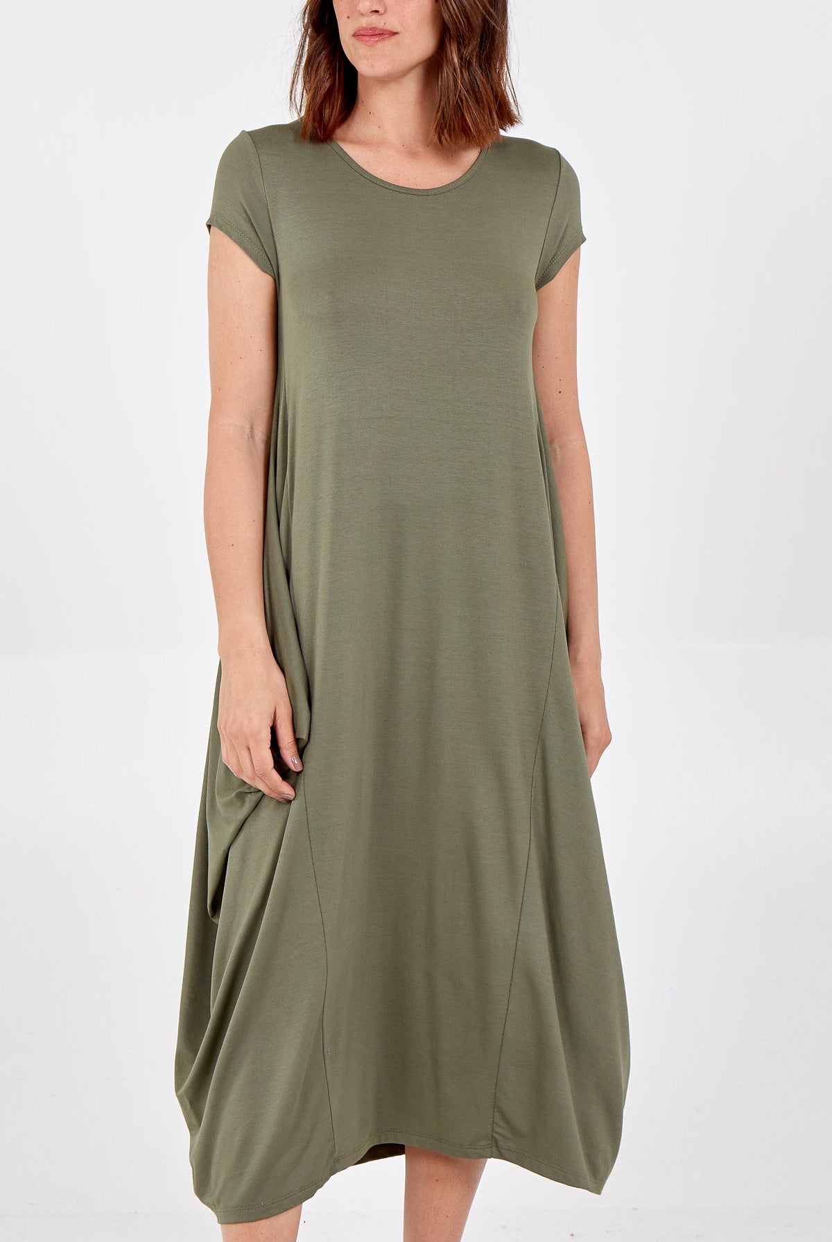 Cap Sleeve Plain Parachute Dress DMF2 WearAll