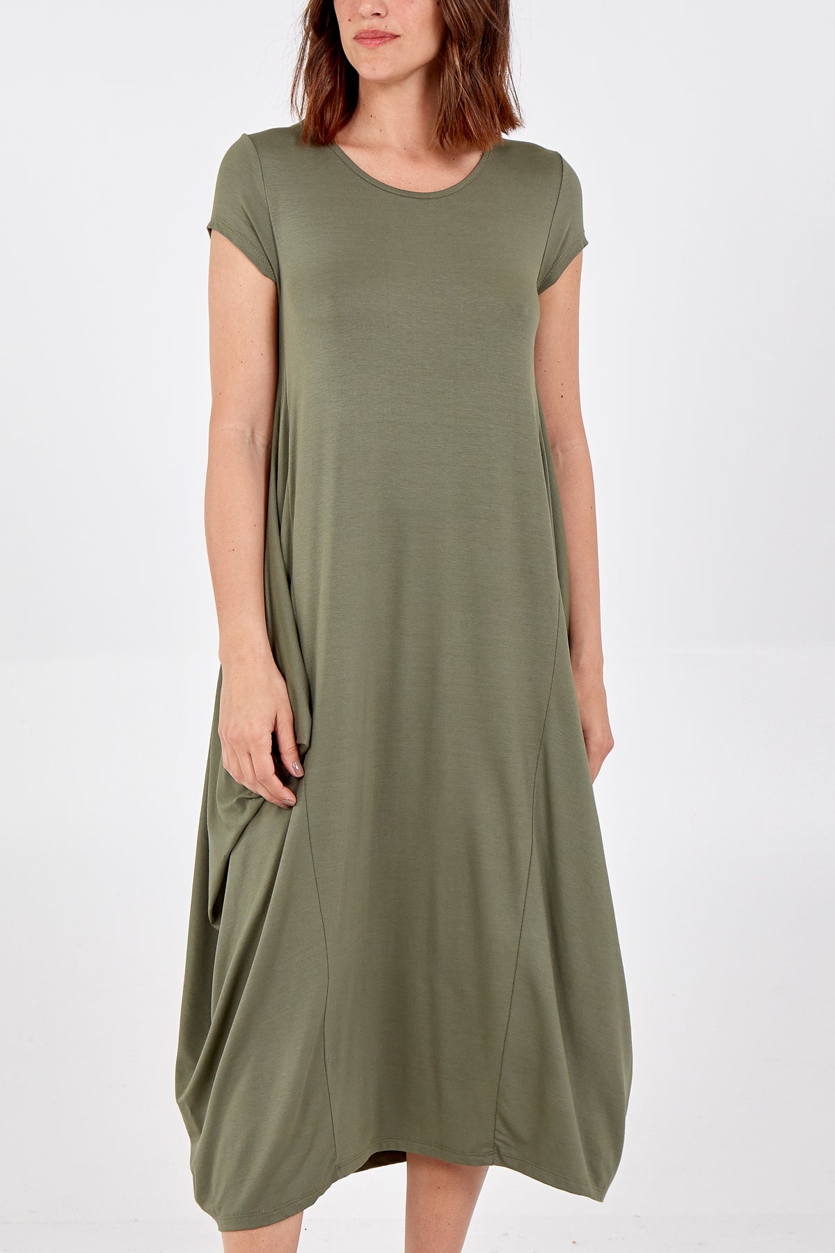 Cap Sleeve Plain Parachute Dress DMF2 WearAll