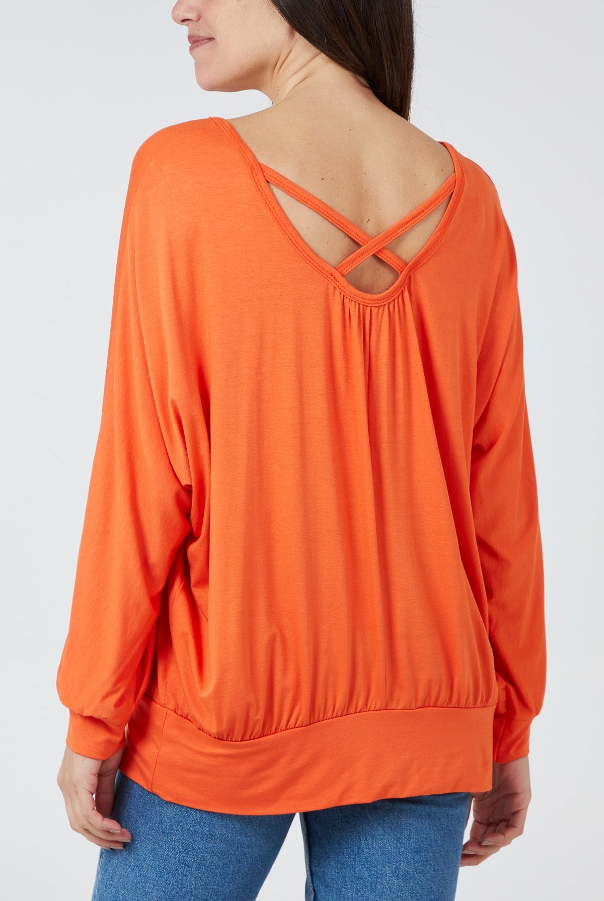 Long Sleeve Crossover Back Top TOPMF2 WearAll