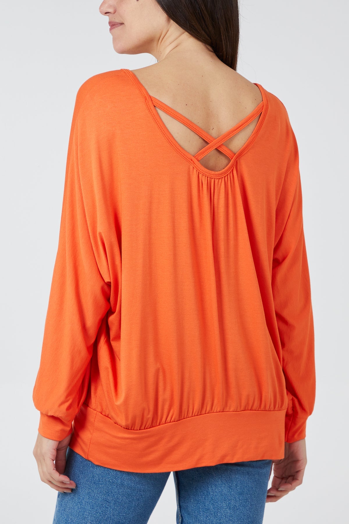Long Sleeve Crossover Back Top TOPMF2 WearAll
