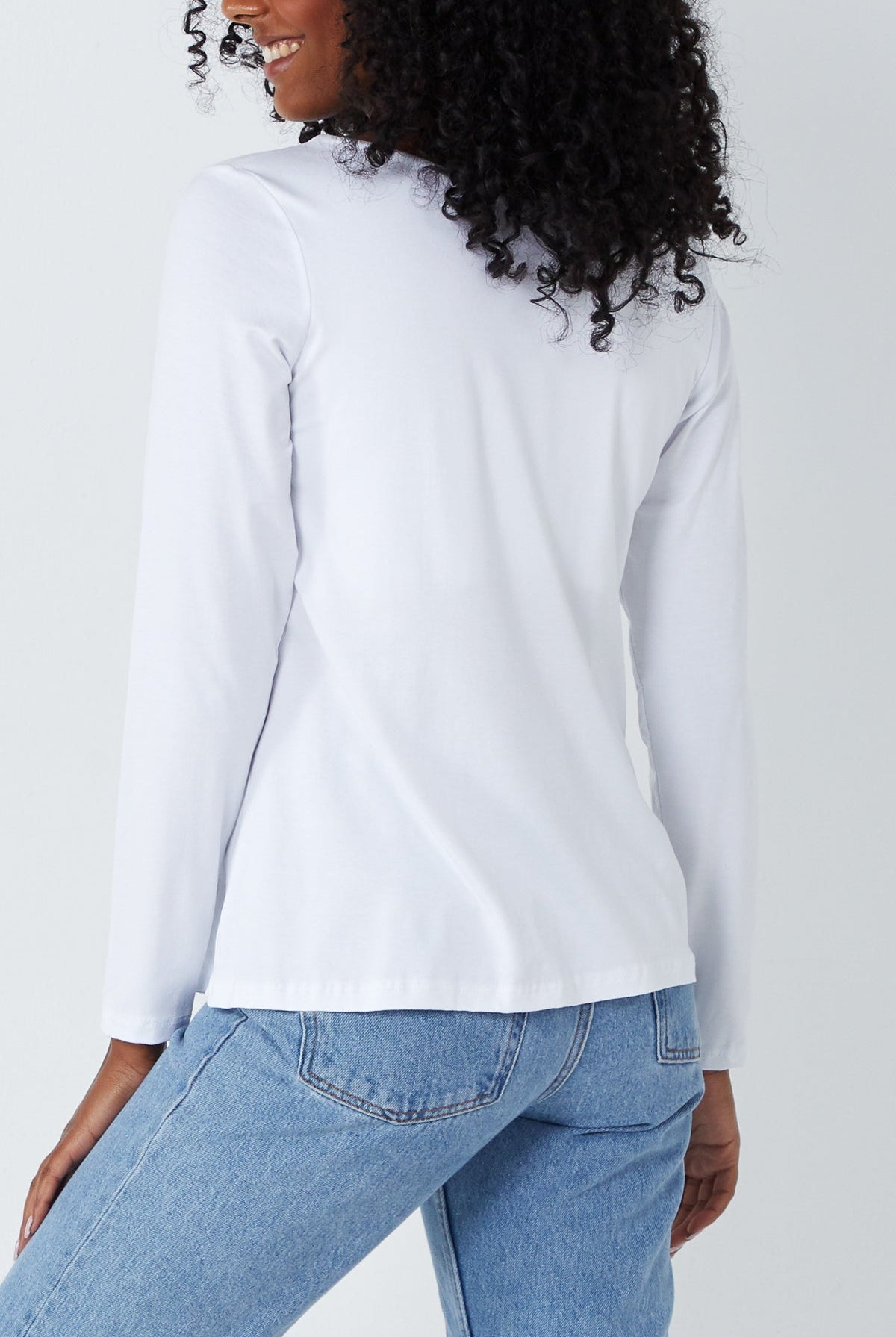Basic Double Layer Scoop Neck Long Sleeve Top TOPMF2 WearAll
