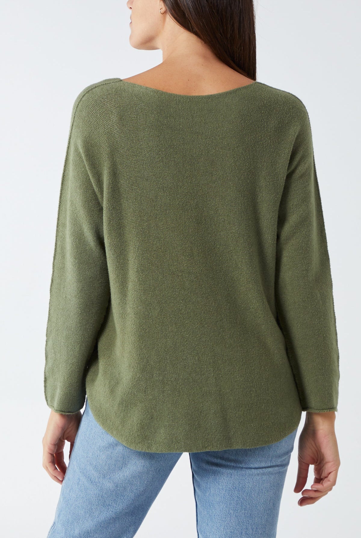 Raw Edge V-Neck Jumper TOPMF2 WearAll