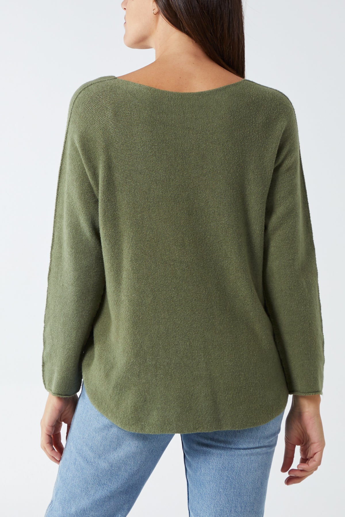 Raw Edge V-Neck Jumper TOPMF2 WearAll