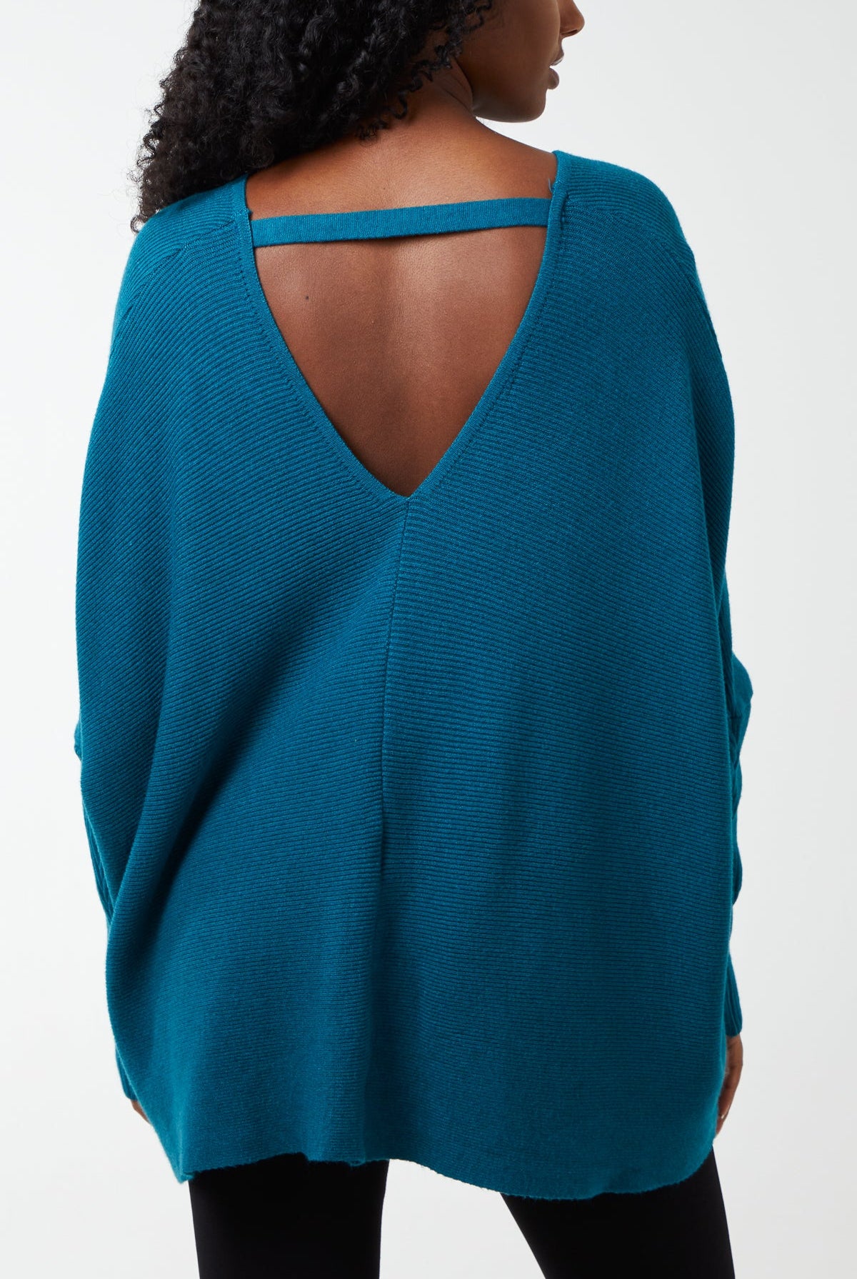 Deep V-Neck Ribbed Chevron Jumper JMF1 WearAll