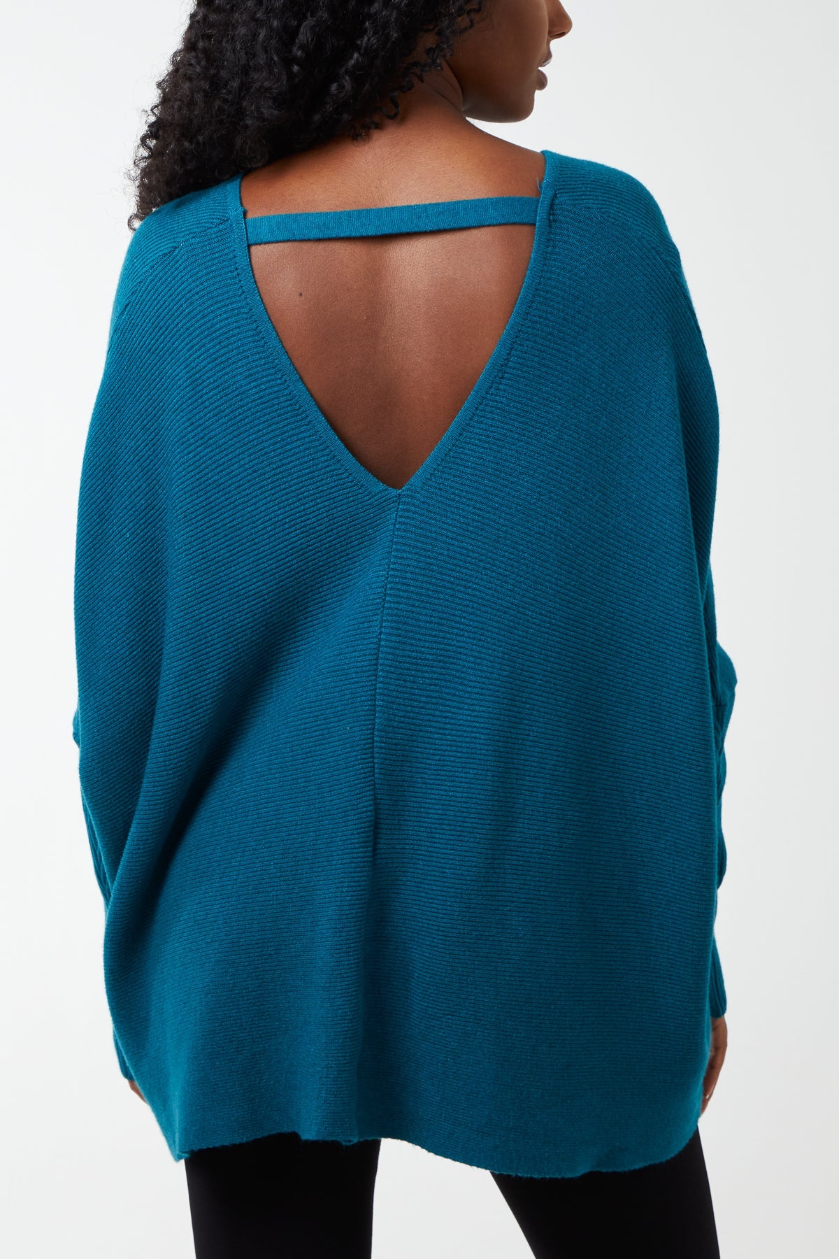 Deep V-Neck Ribbed Chevron Jumper JMF1 WearAll