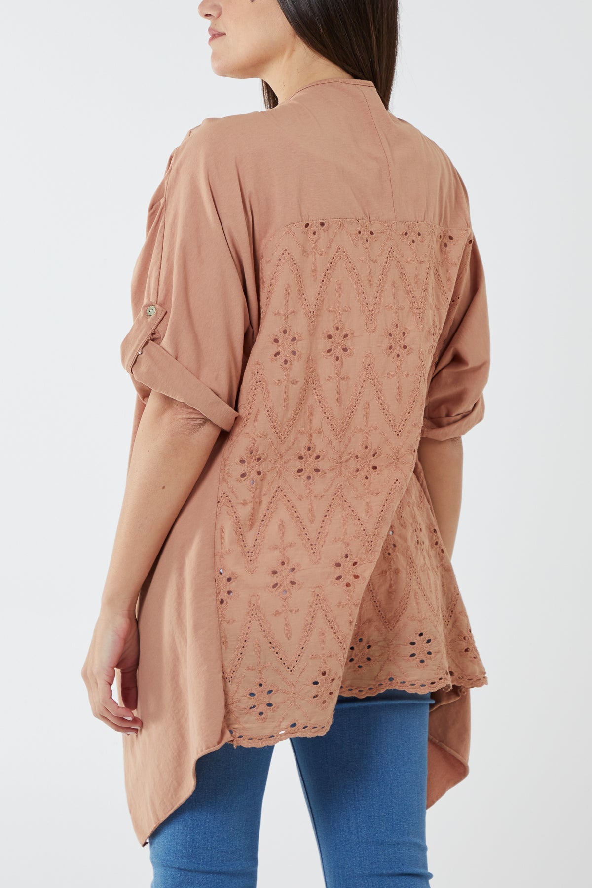 Broderie Anglaise Back Waterfall Kimono JK1 WearAll