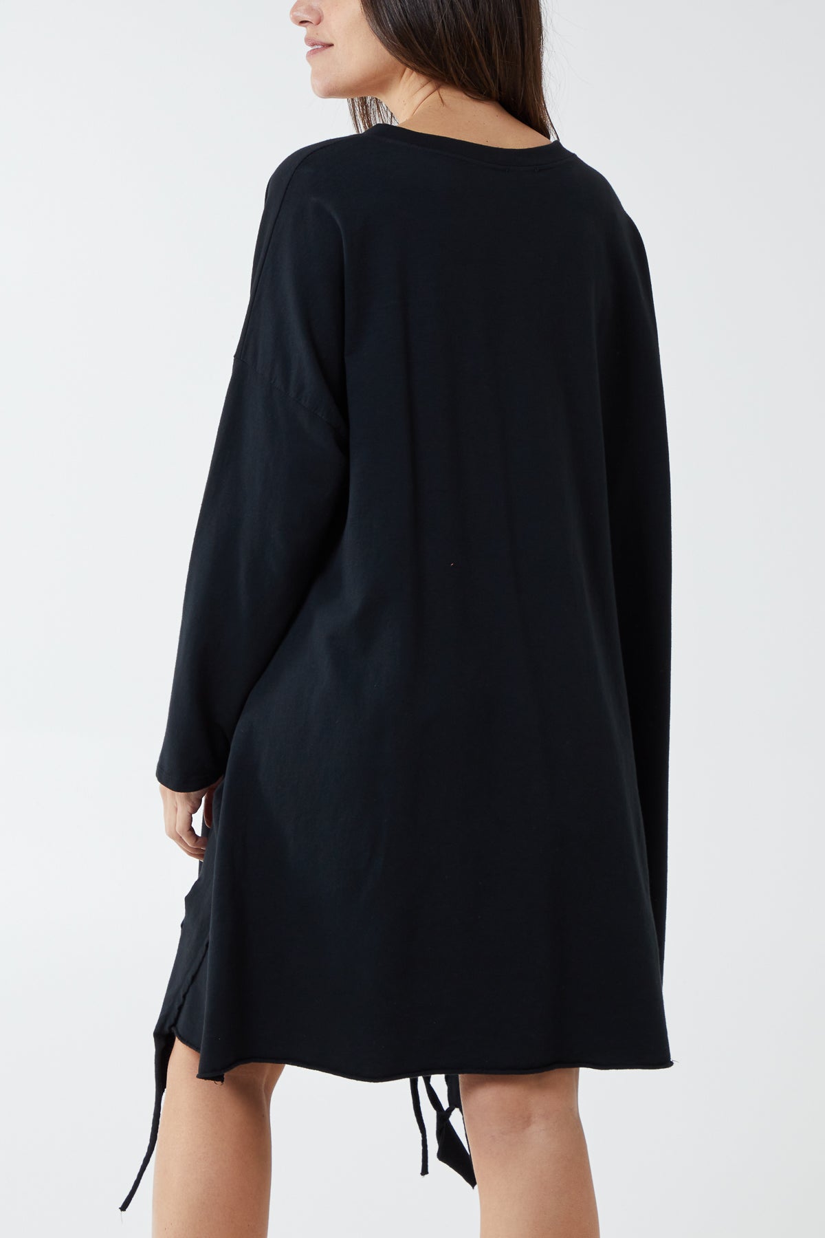 Raw Edge Sweatshirt Dress DMF2 WearAll