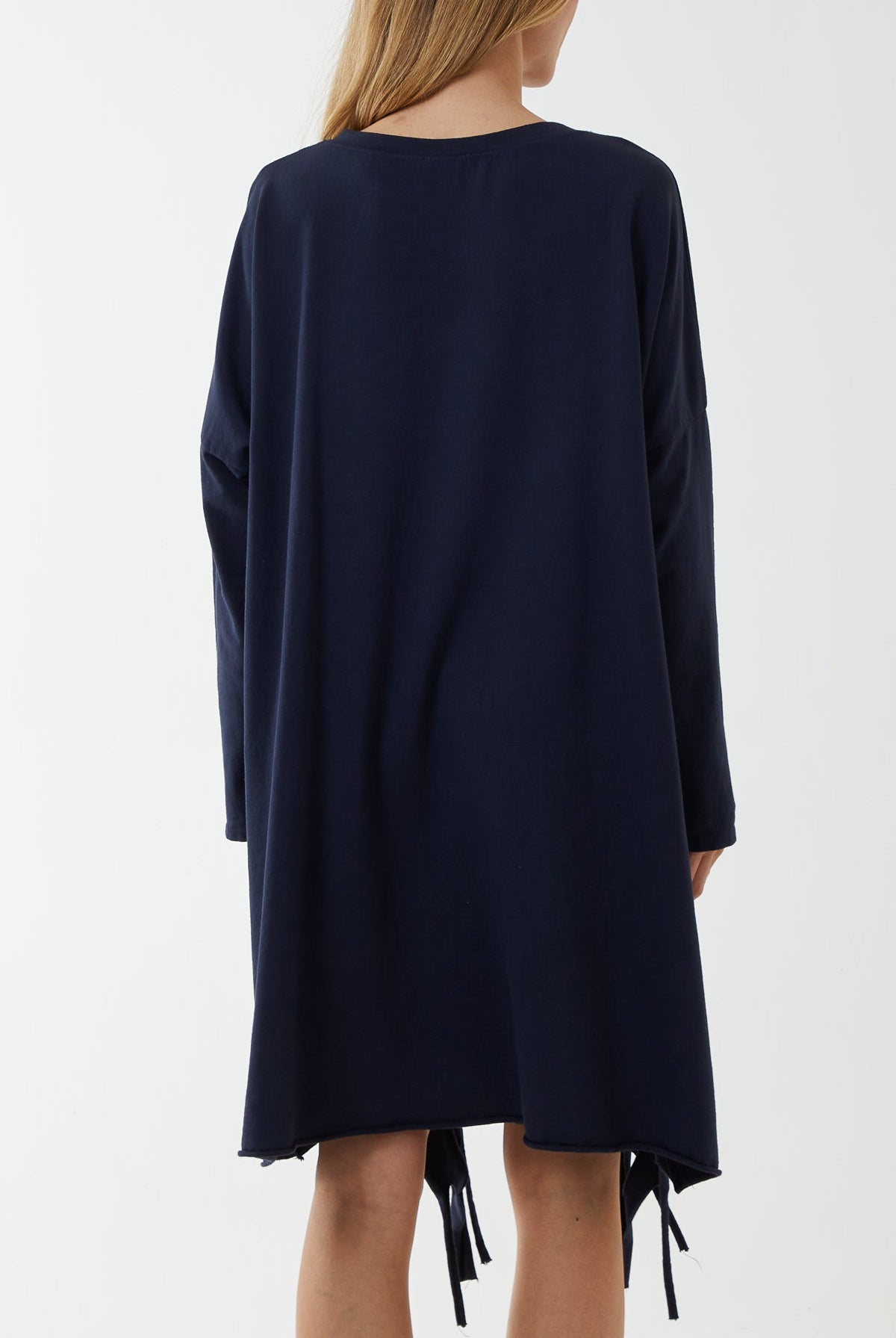 Raw Edge Sweatshirt Dress DMF2 WearAll