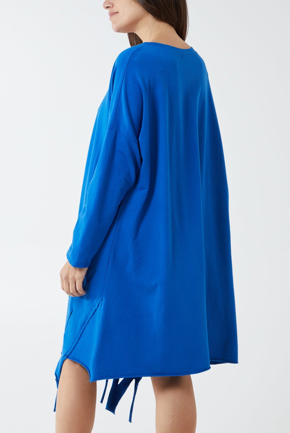 Raw Edge Sweatshirt Dress DMF2 WearAll