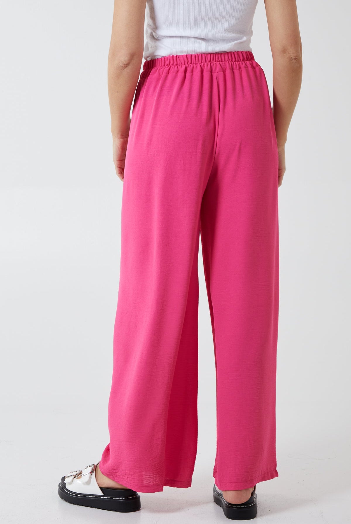 XL Drawstring Viscose Crepe Wide Leg Trousers TRS1 WearAll