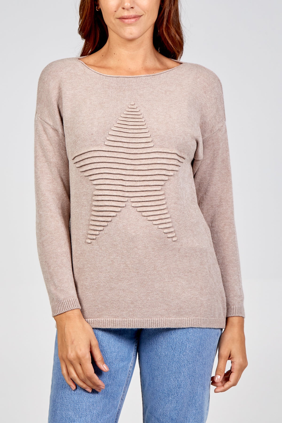 Ribbed Star Jumper JMF1 WearAll Mocha One Size