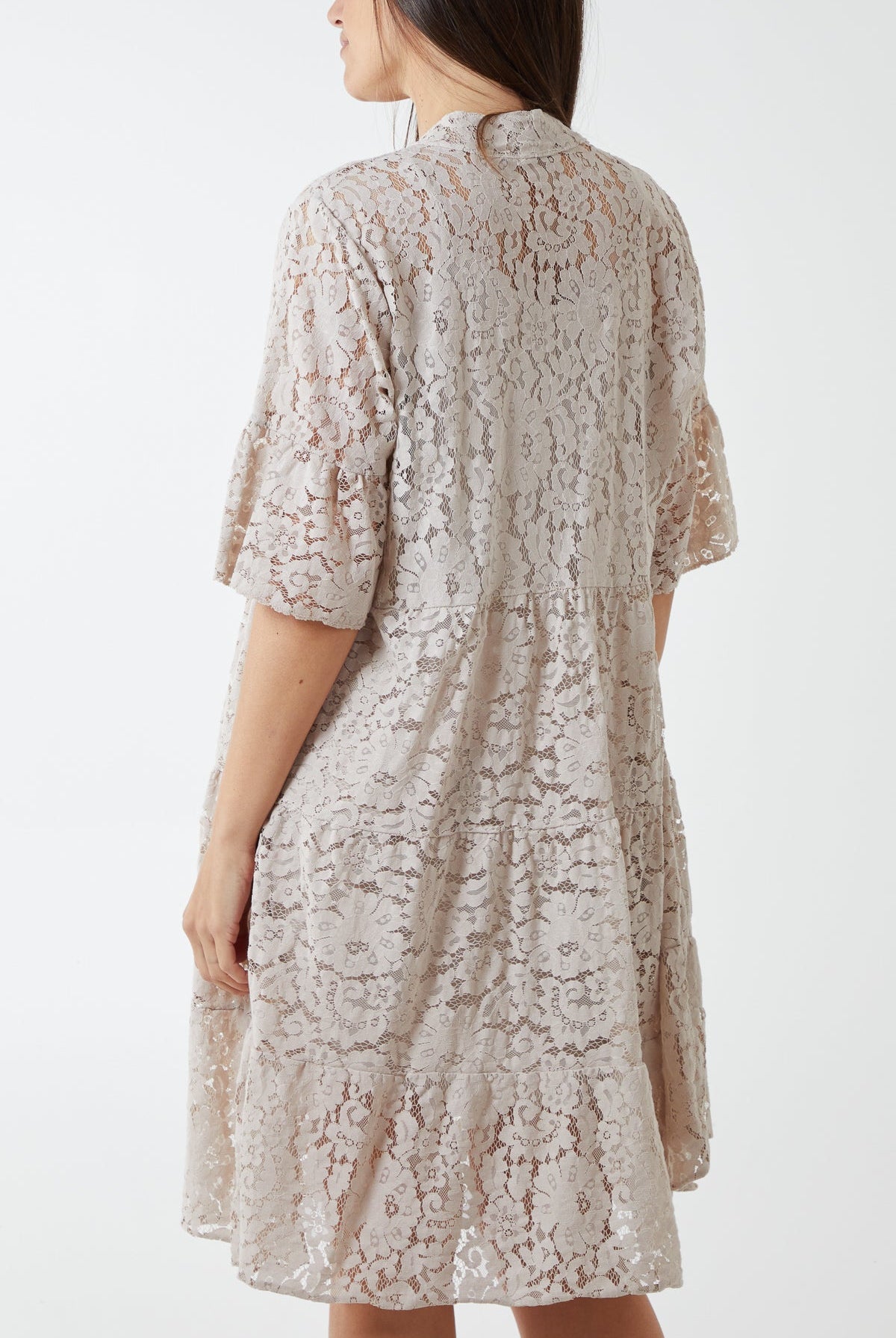 Angel Sleeve Tiered Lace Dress DMF2 WearAll