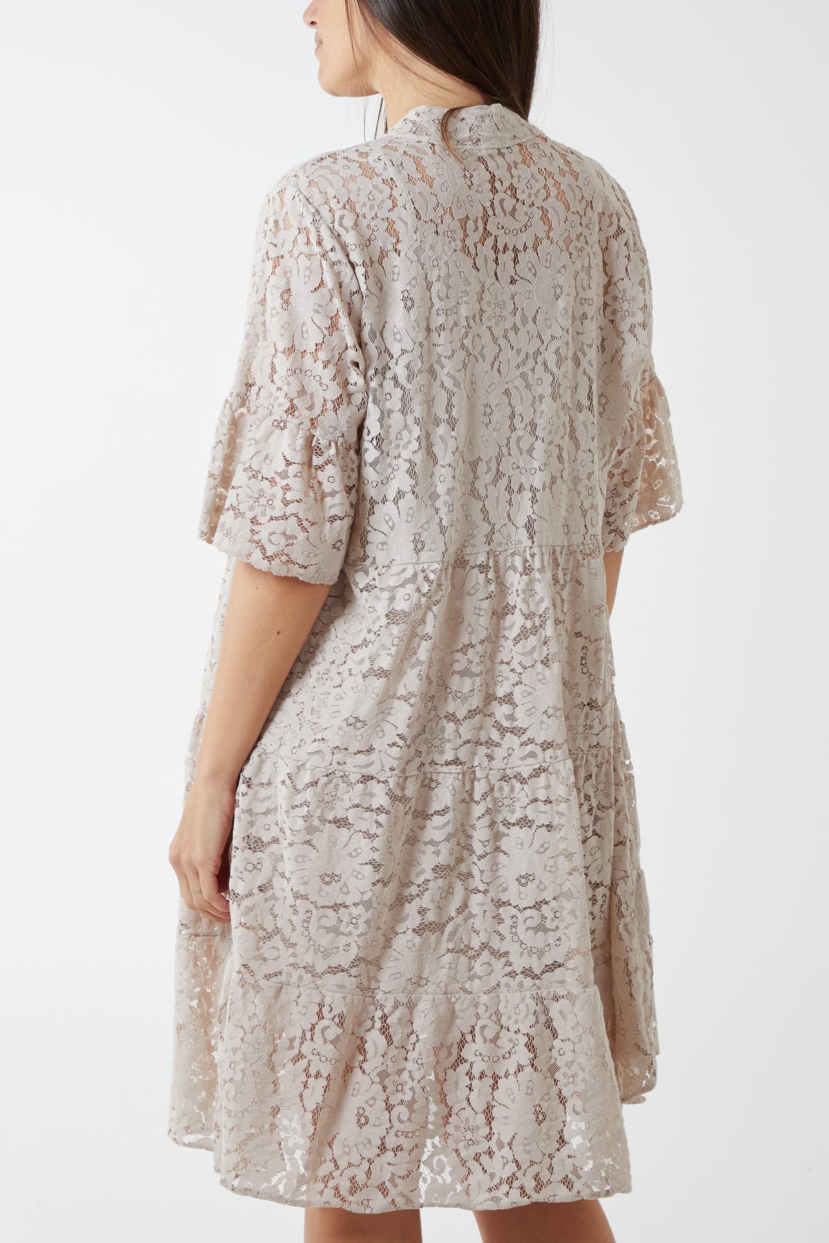 Angel Sleeve Tiered Lace Dress DMF2 WearAll