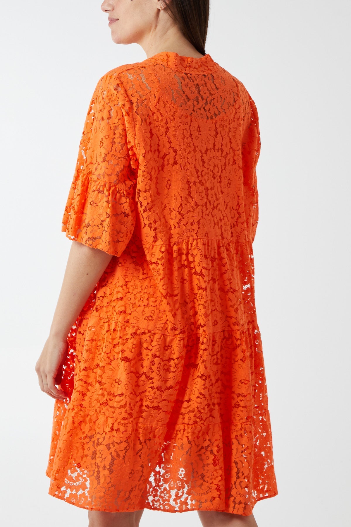 Angel Sleeve Tiered Lace Dress DMF2 WearAll