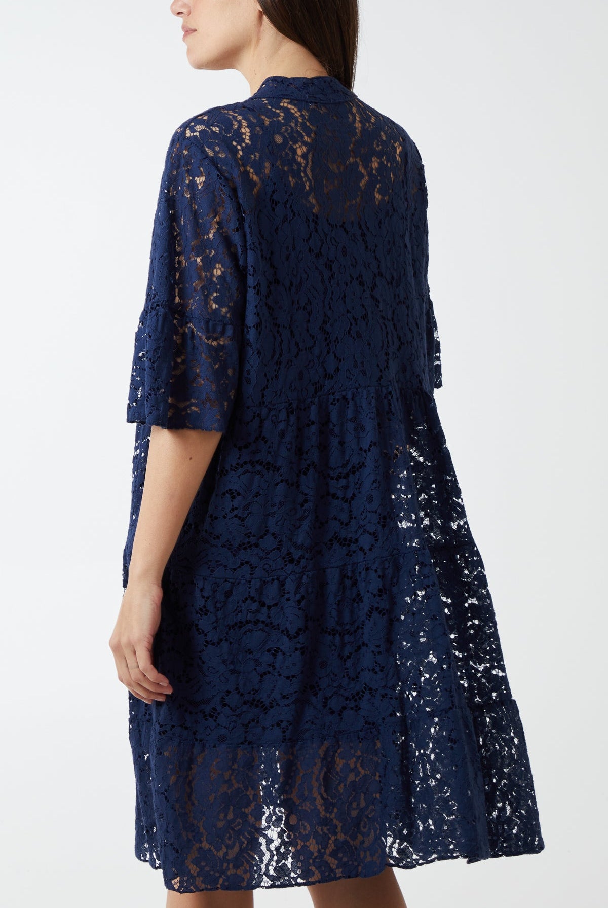 Angel Sleeve Tiered Lace Dress DMF2 WearAll