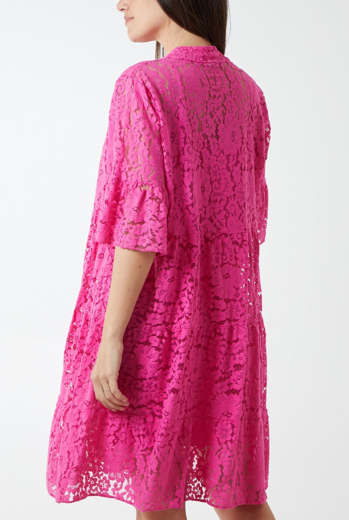 Angel Sleeve Tiered Lace Dress DMF2 WearAll