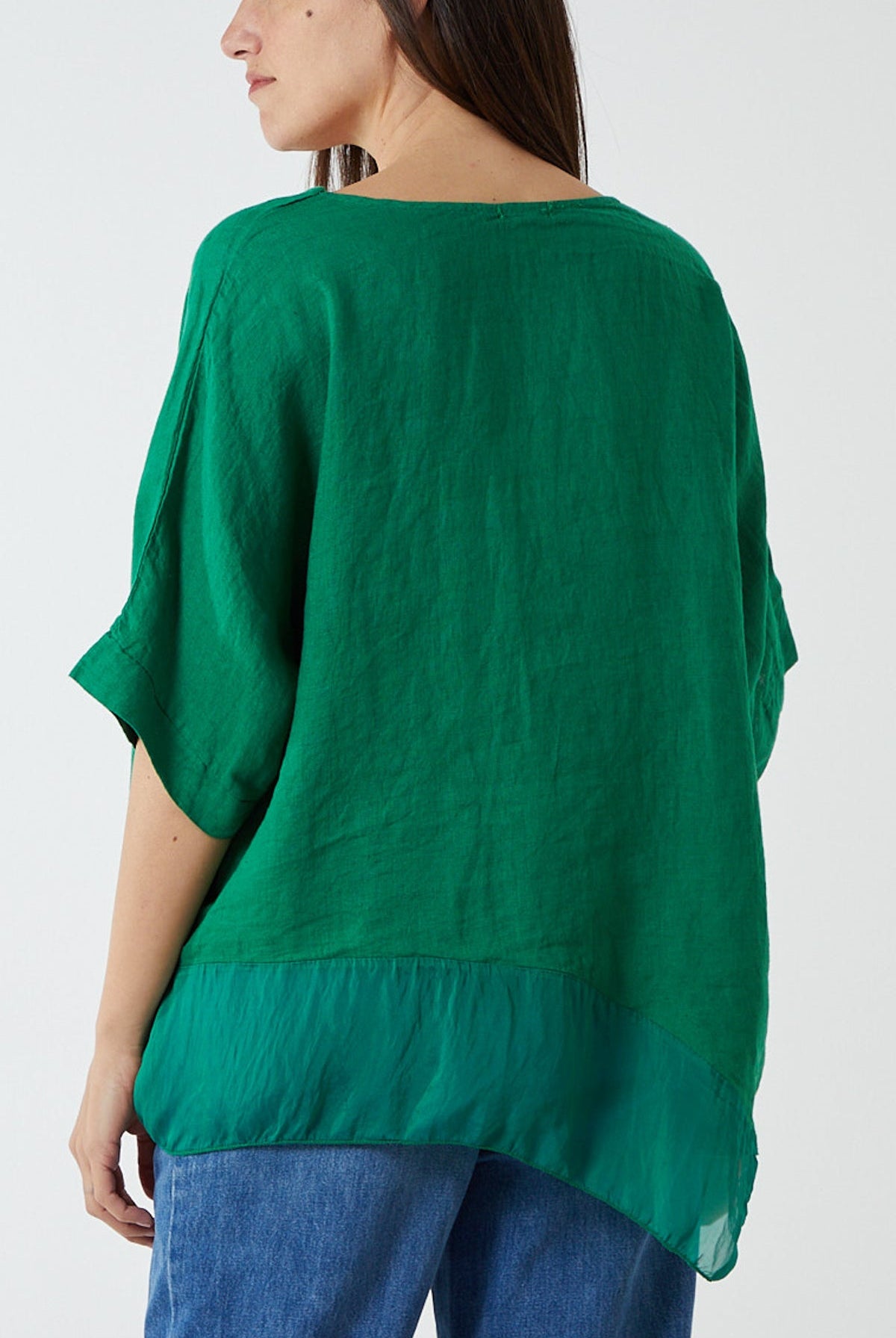 Oversized Asymmetric Sheer Hem Blouse TOPMF2 WearAll