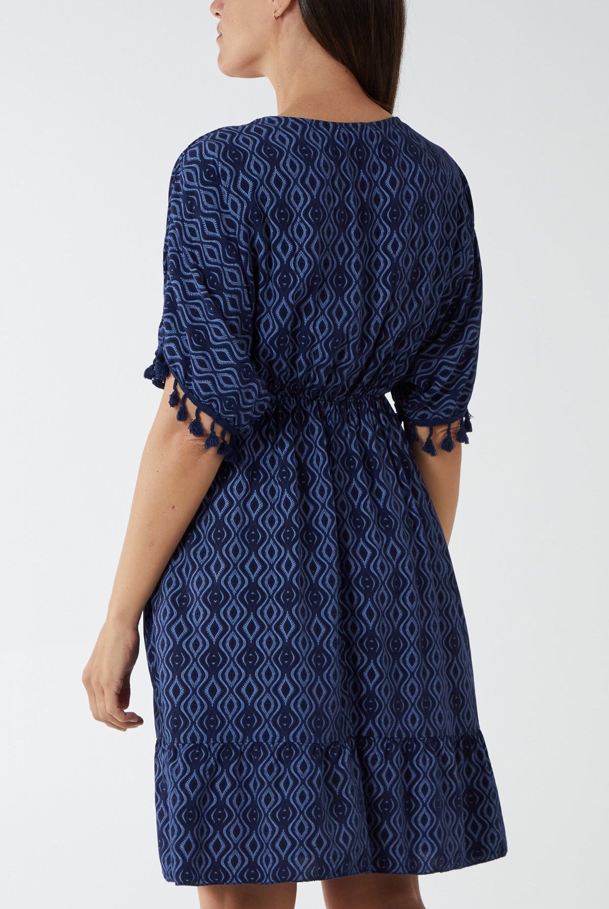 Geometric Tassel Trim Dress DMF2 WearAll