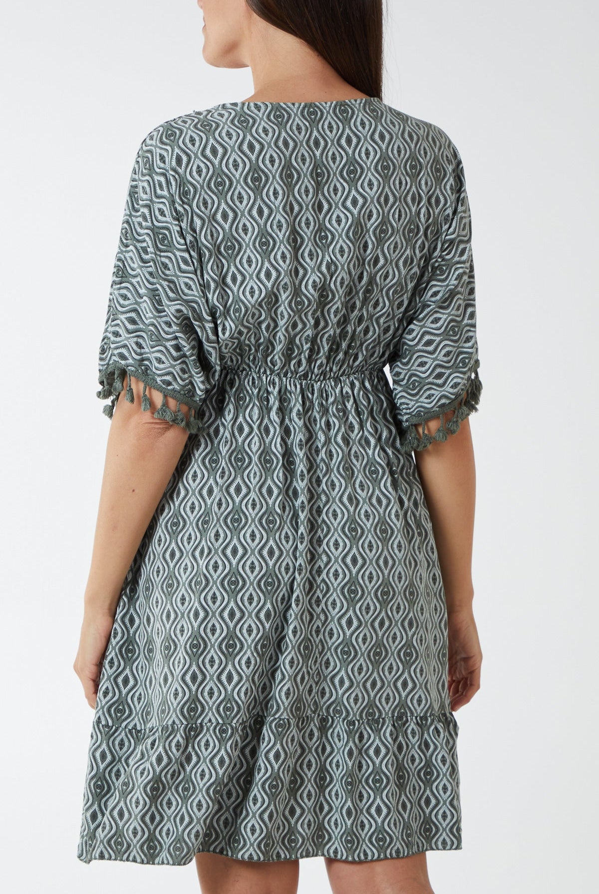 Geometric Tassel Trim Dress DMF2 WearAll