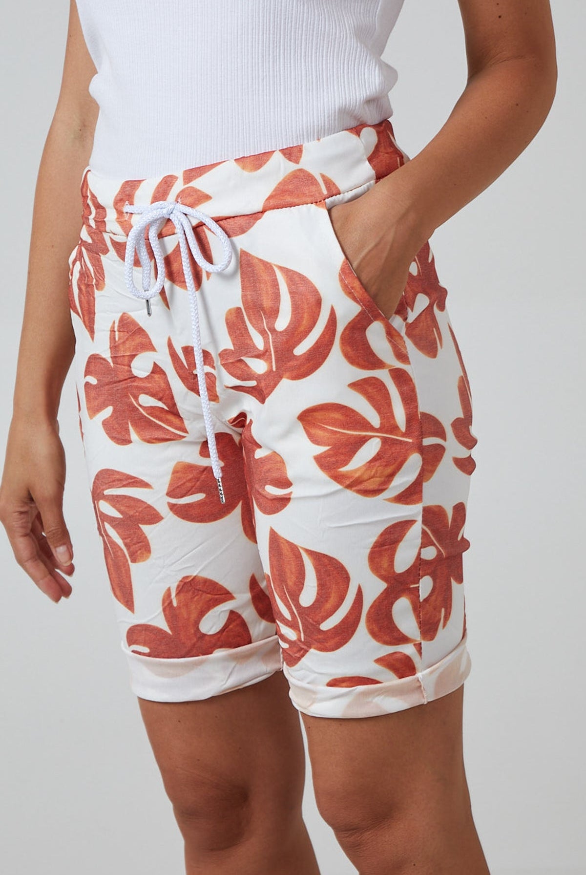 Monstera Leaf Super Stretch Shorts Shorts WearAll
