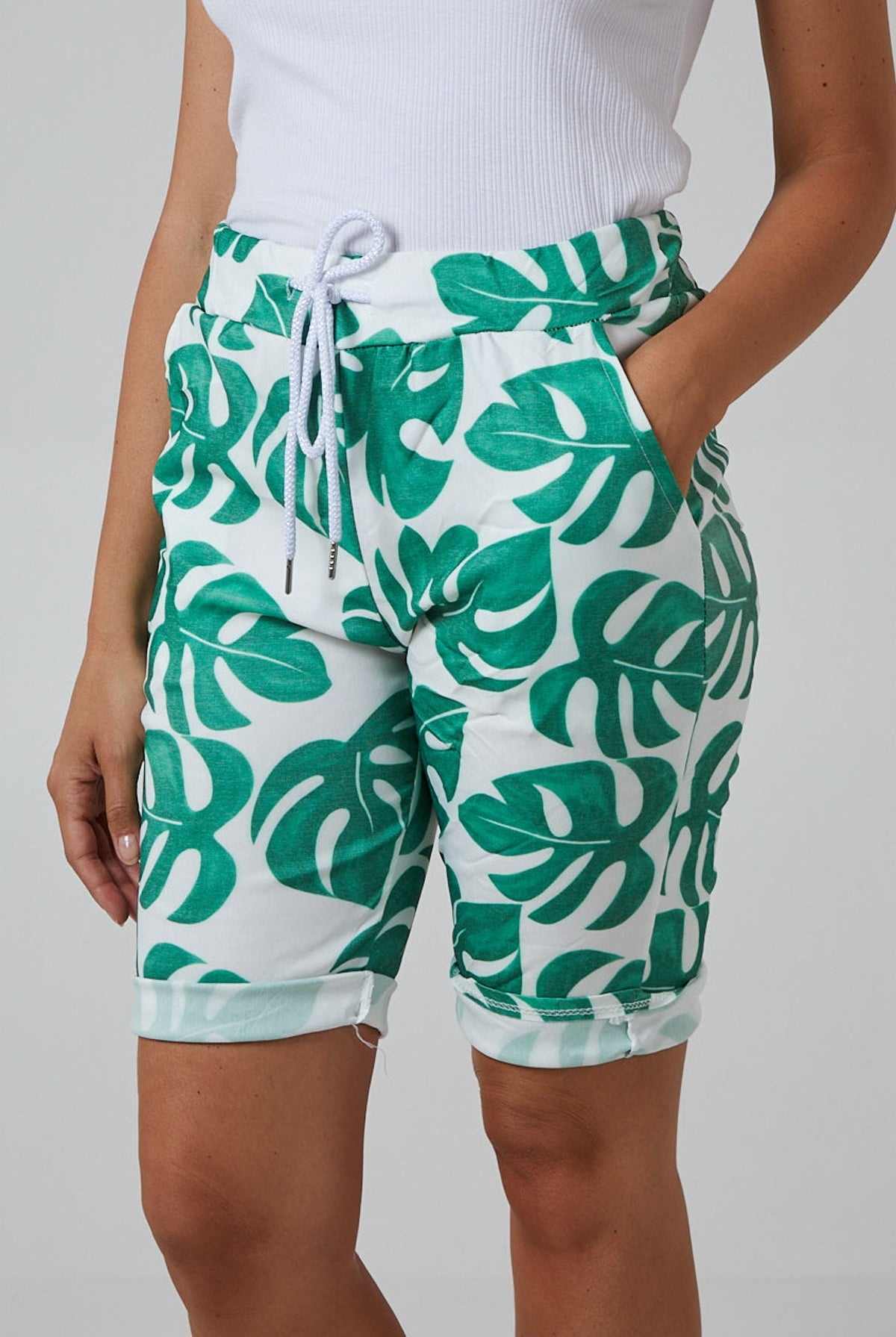 Monstera Leaf Super Stretch Shorts Shorts WearAll