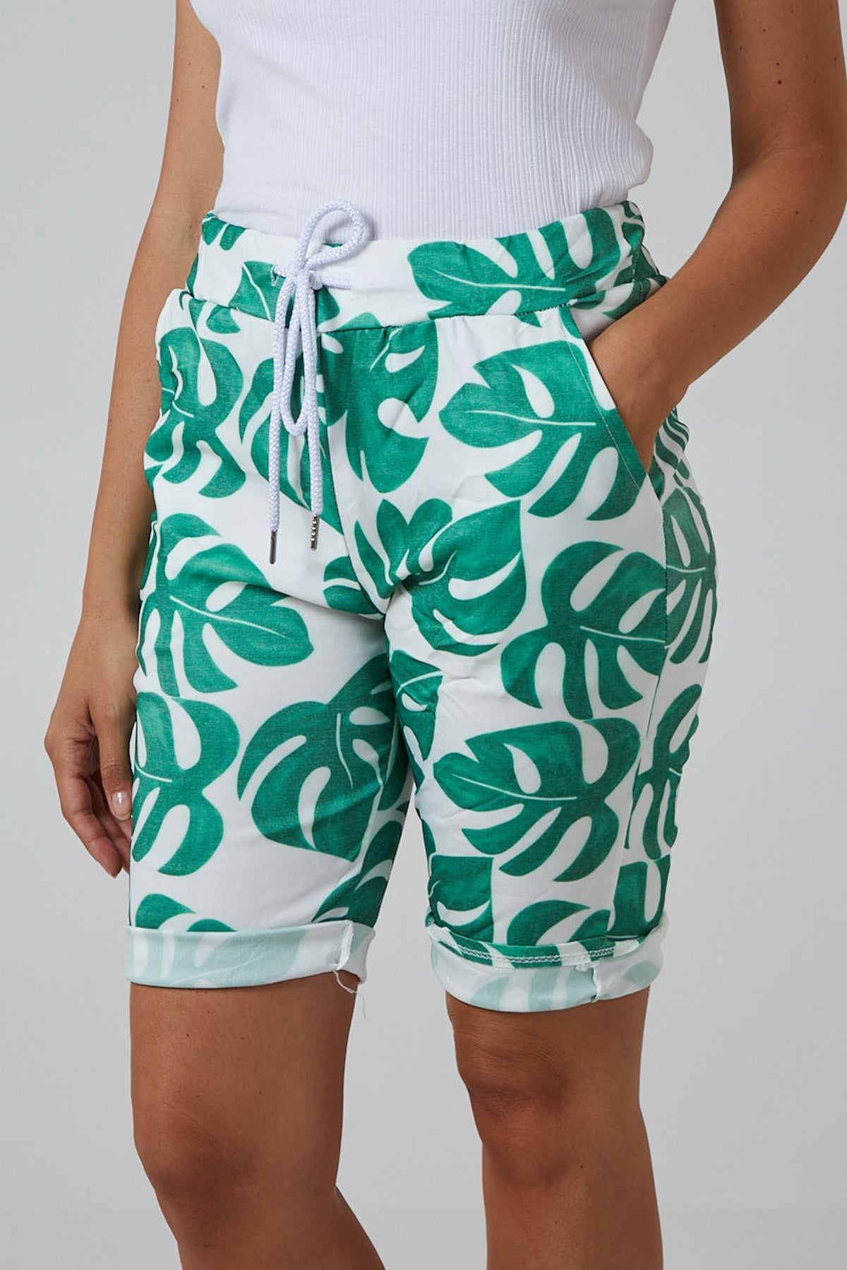 Monstera Leaf Super Stretch Shorts Shorts WearAll