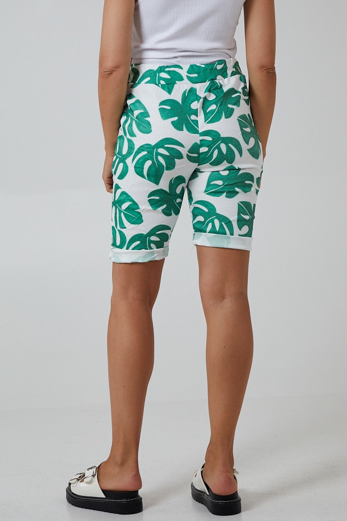 Monstera Leaf Super Stretch Shorts Shorts WearAll