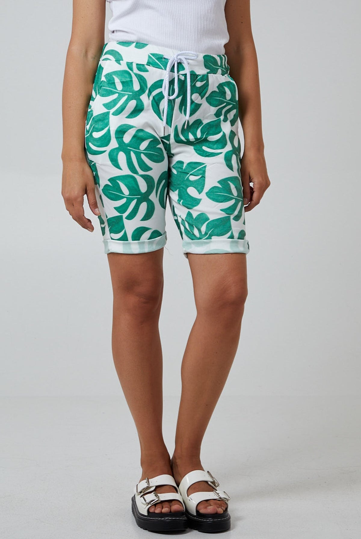 Monstera Leaf Super Stretch Shorts Shorts WearAll