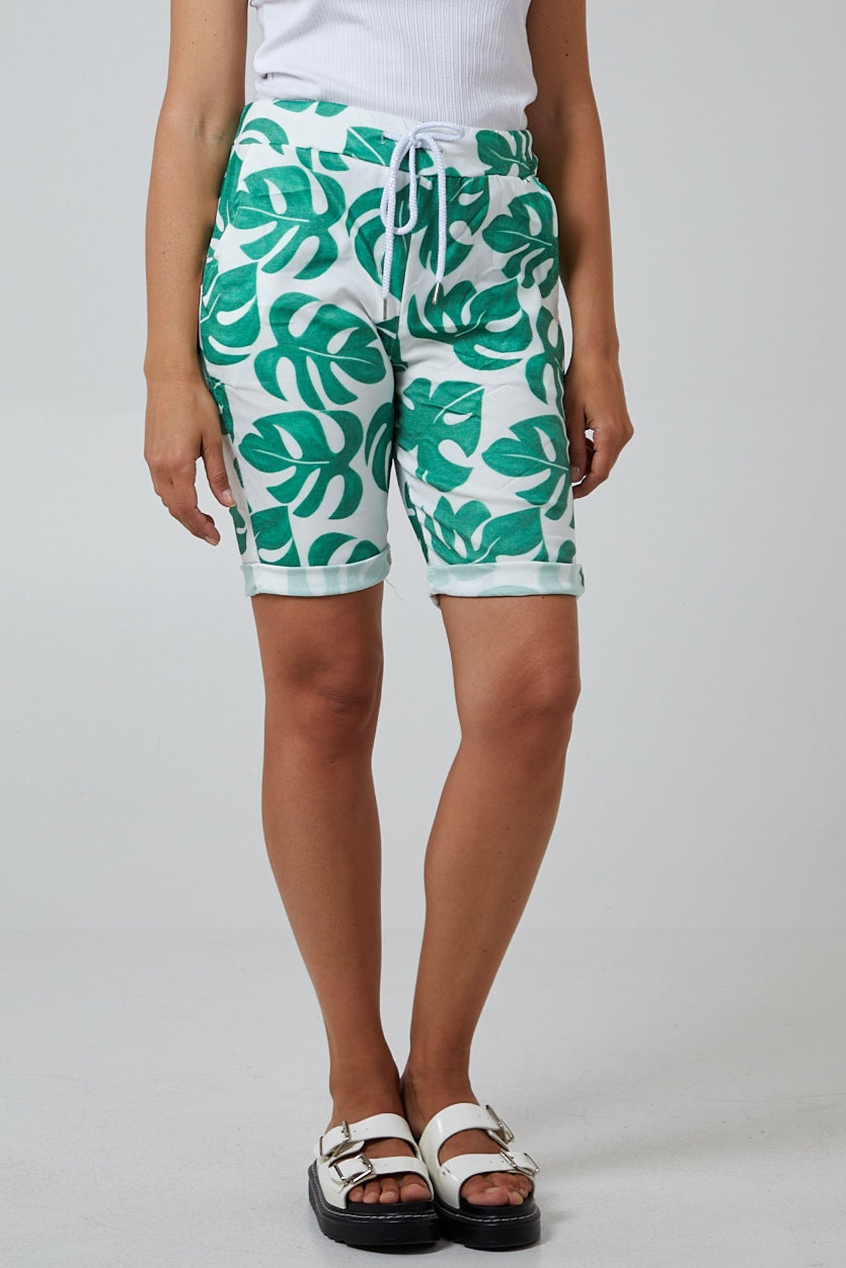 Monstera Leaf Super Stretch Shorts Shorts WearAll