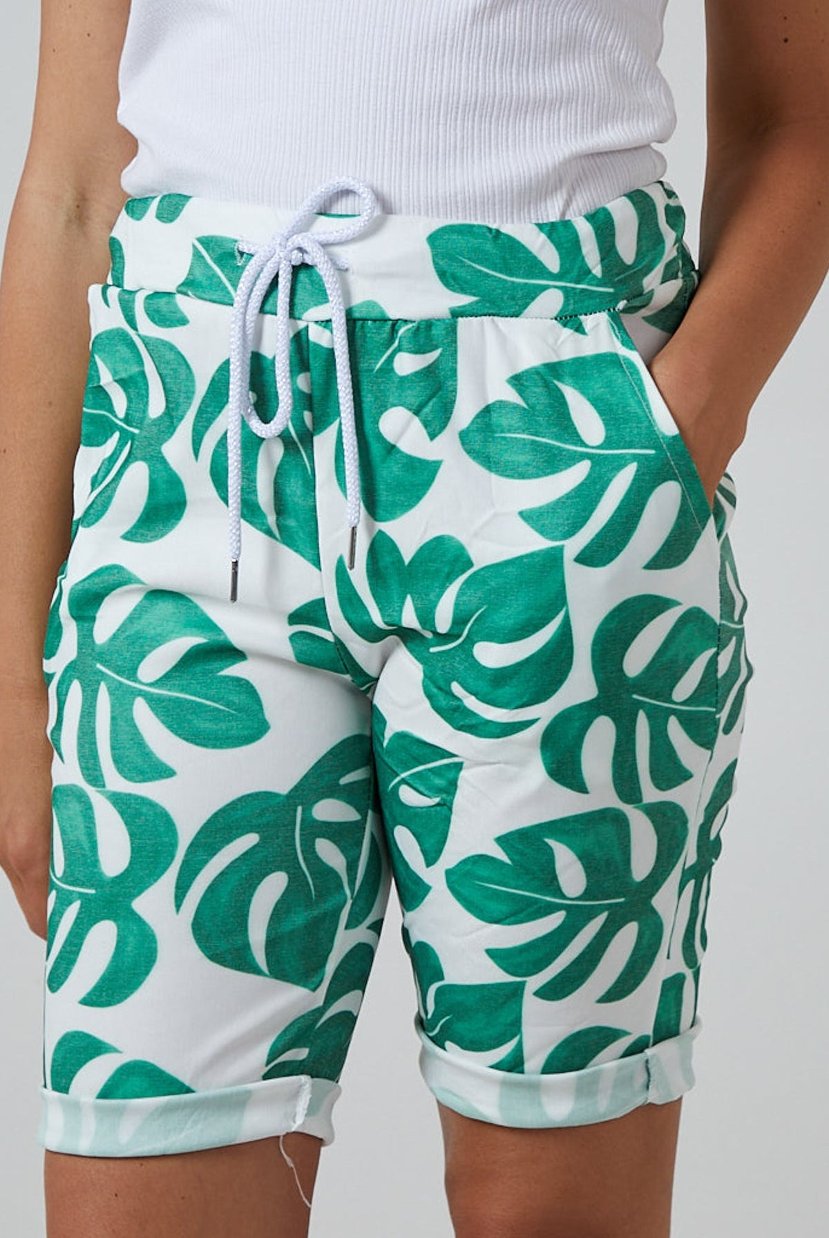 Monstera Leaf Super Stretch Shorts Shorts WearAll