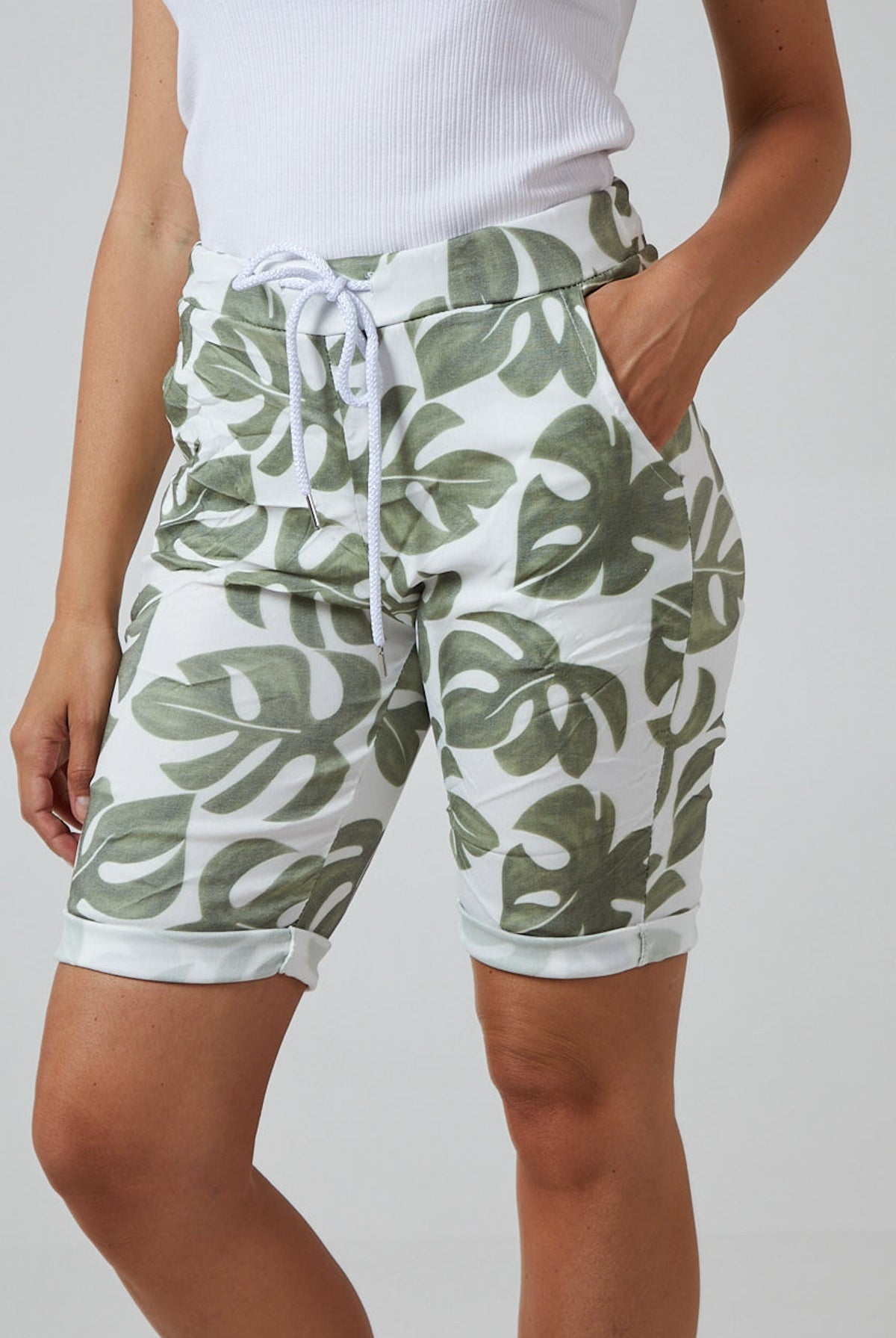 Monstera Leaf Super Stretch Shorts Shorts WearAll