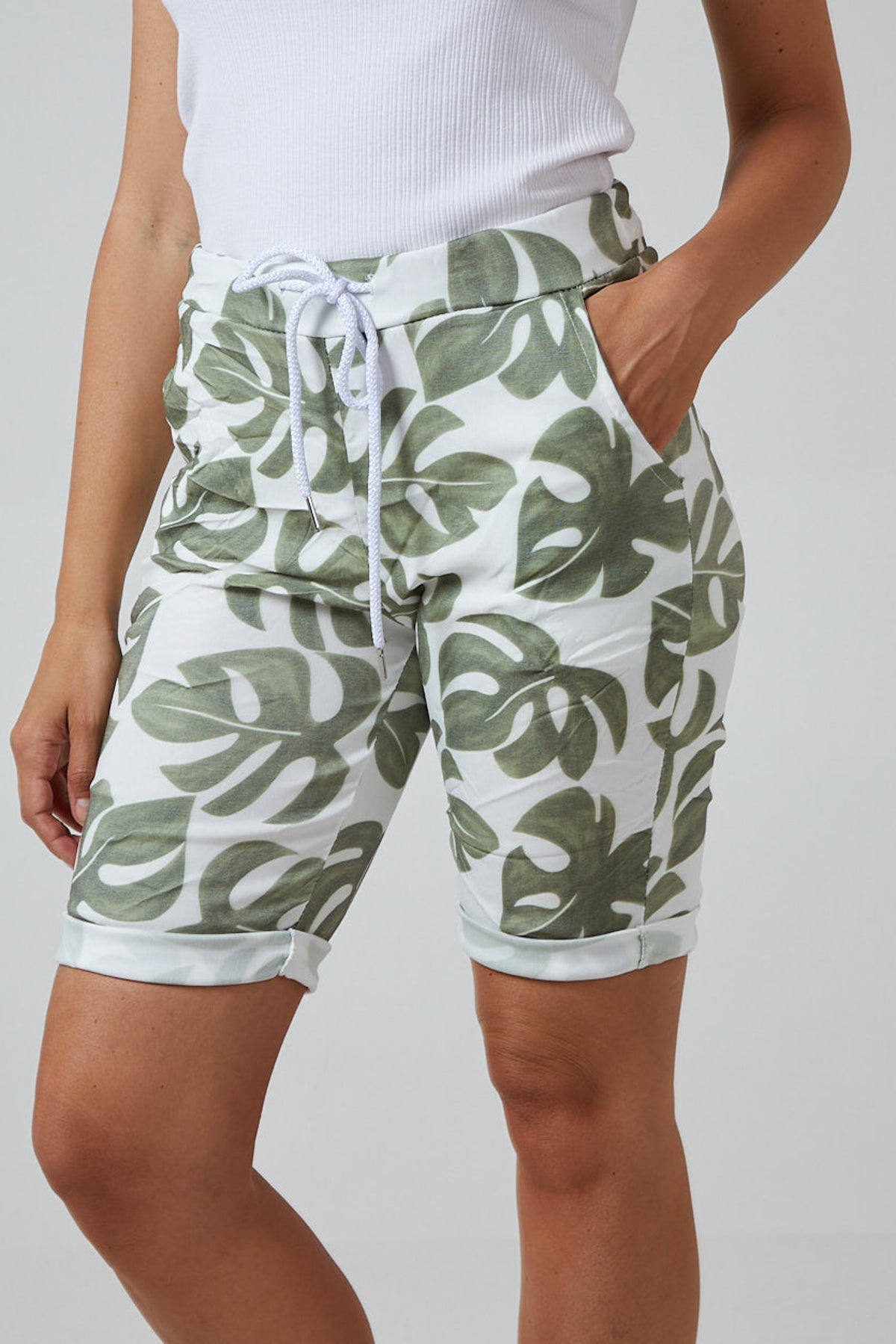 Monstera Leaf Super Stretch Shorts Shorts WearAll