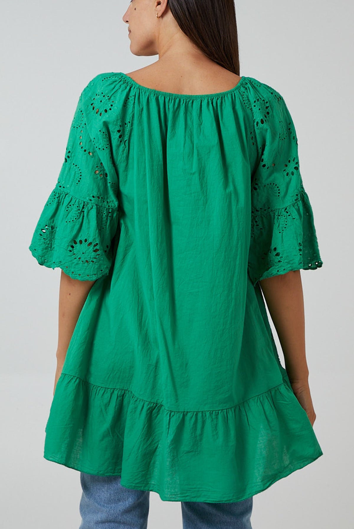 Gypsy Broderie Anglaise Flounce Hem Blouse TOPMF2 WearAll