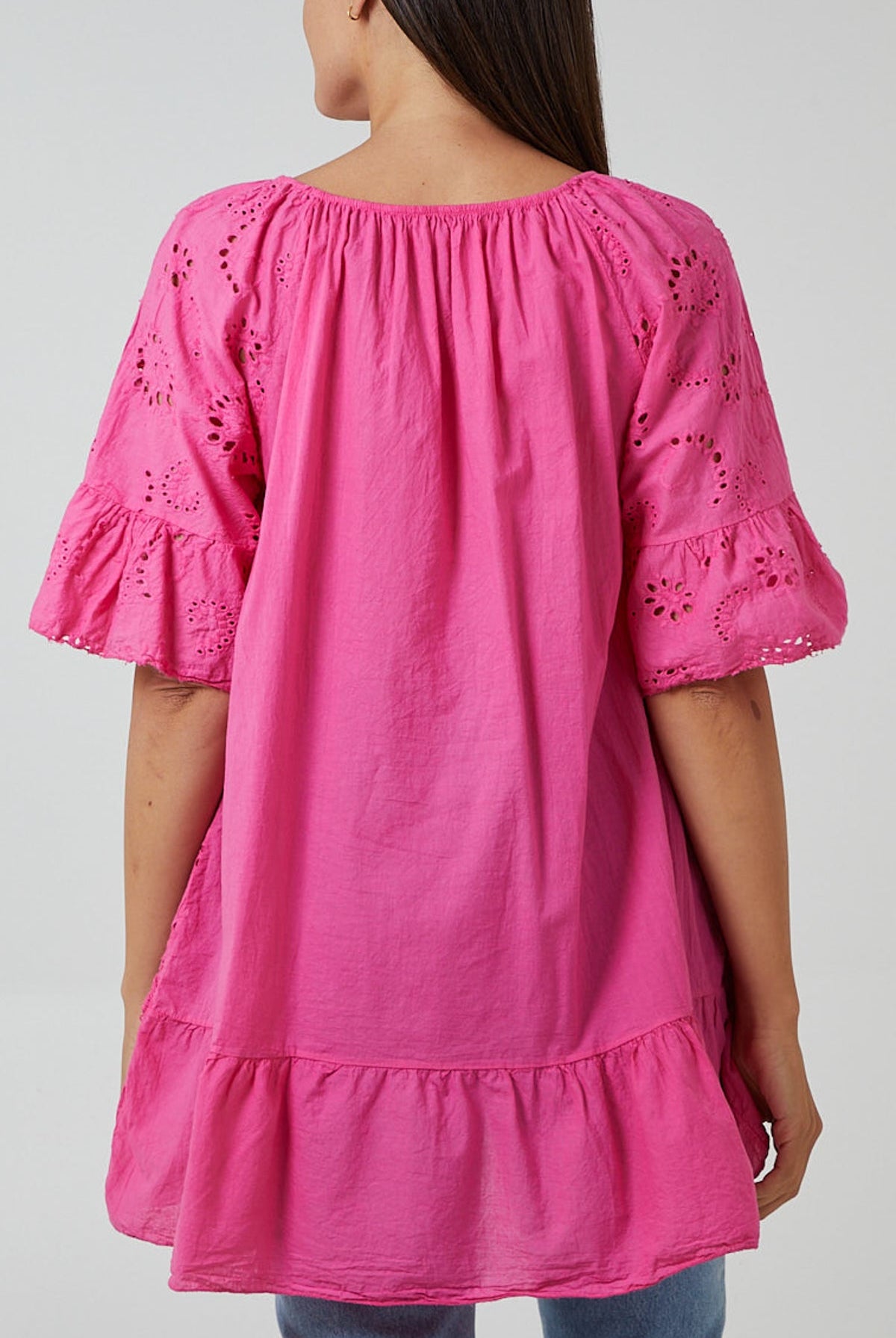 Gypsy Broderie Anglaise Flounce Hem Blouse TOPMF2 WearAll