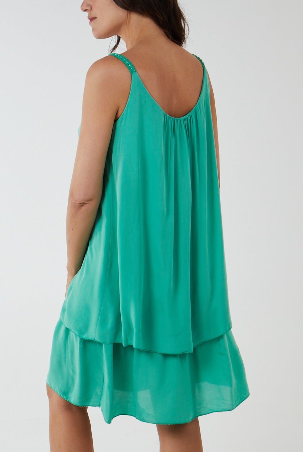 Double Layer Cami Strap Dress DMF2 WearAll