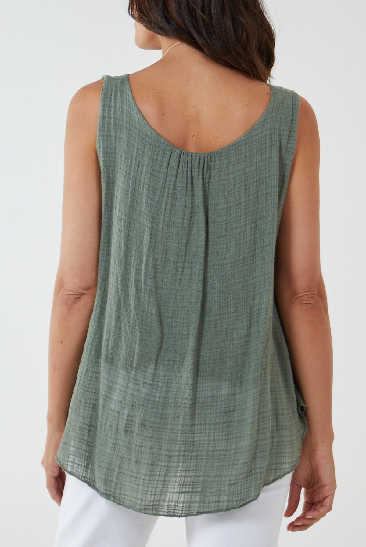 Double Layer Scoop Neck Necklace Vest TOPMF2 WearAll