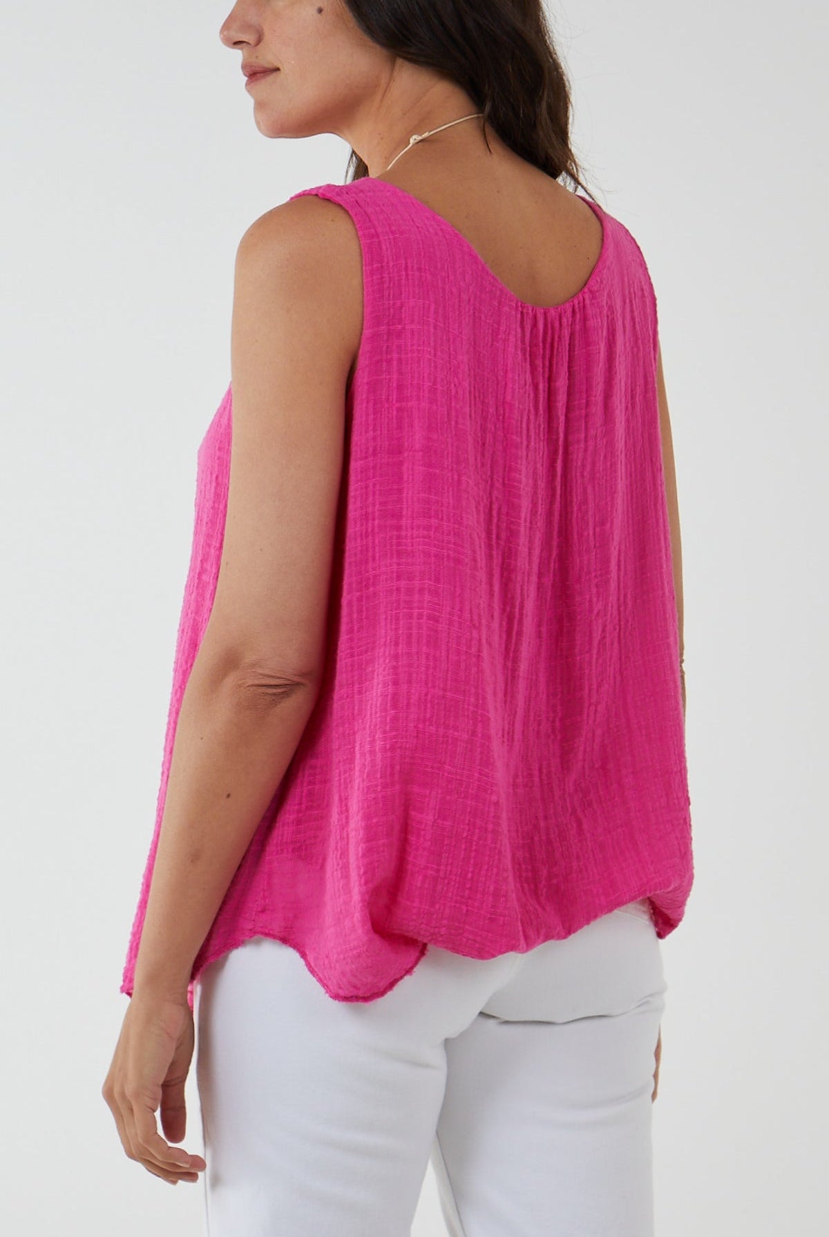 Double Layer Scoop Neck Necklace Vest TOPMF2 WearAll