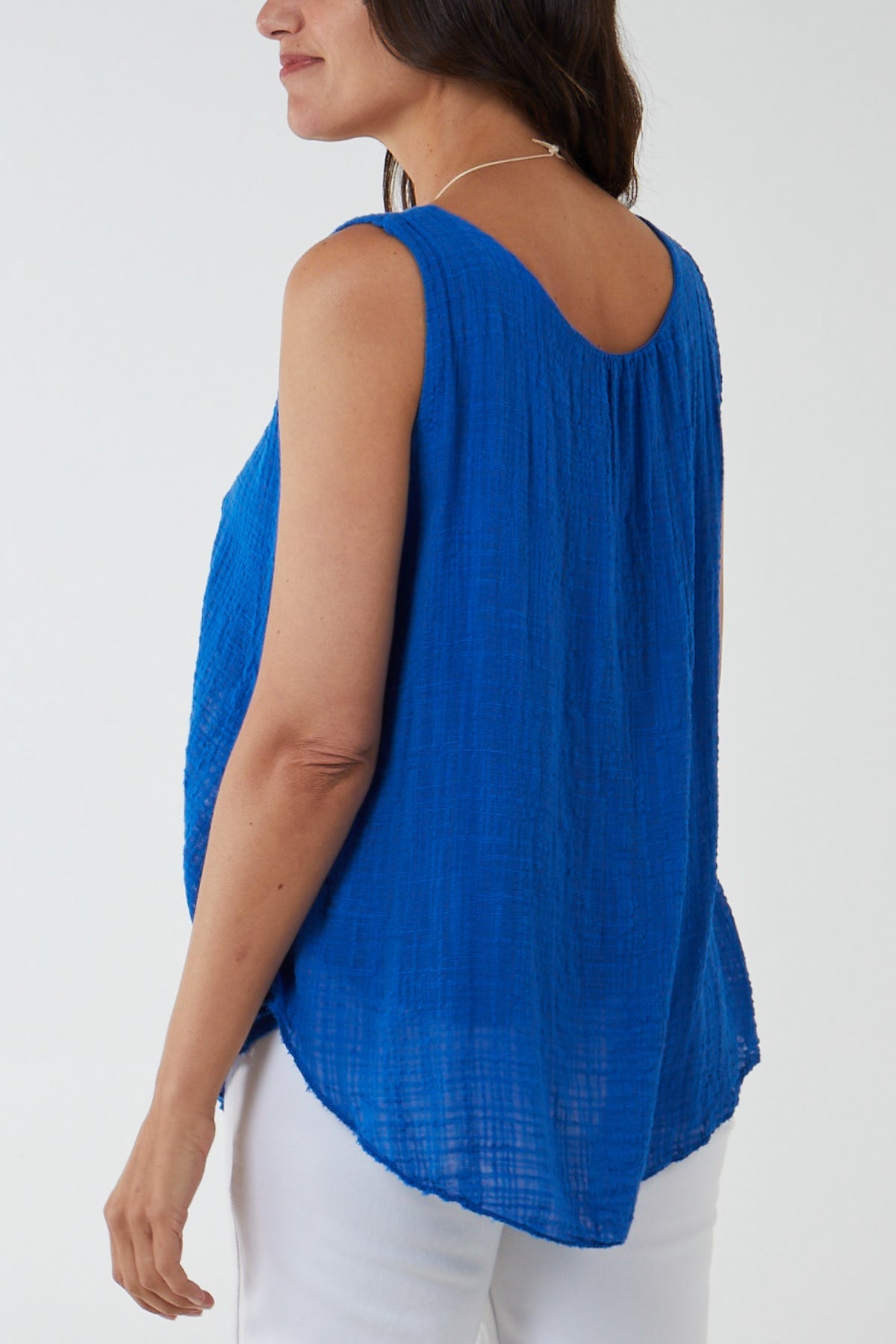 Double Layer Scoop Neck Necklace Vest TOPMF2 WearAll