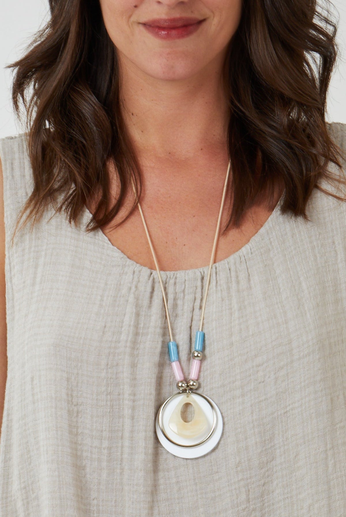 Double Layer Scoop Neck Necklace Vest TOPMF2 WearAll