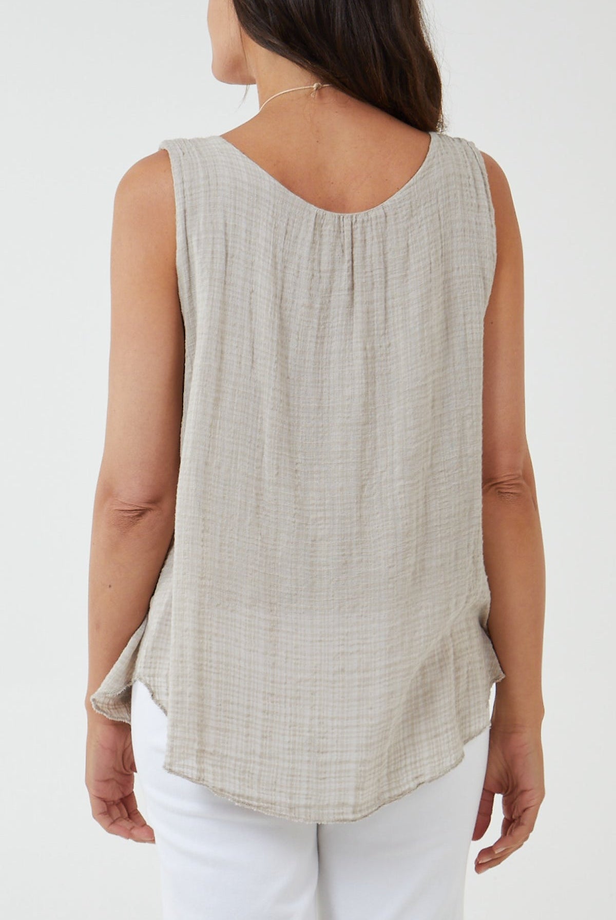 Double Layer Scoop Neck Necklace Vest TOPMF2 WearAll