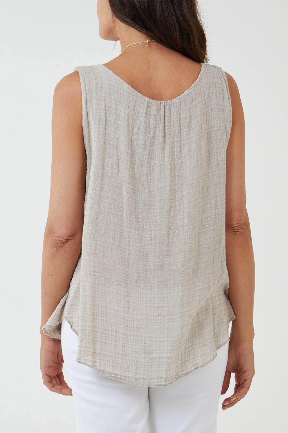 Double Layer Scoop Neck Necklace Vest TOPMF2 WearAll