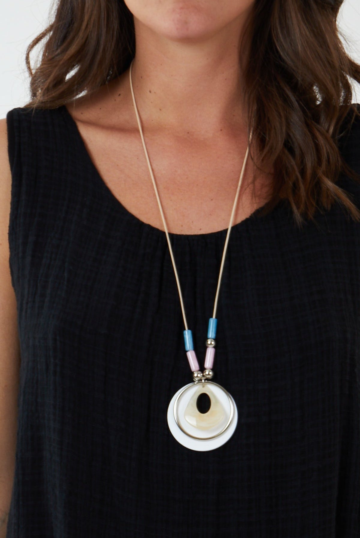 Double Layer Scoop Neck Necklace Vest TOPMF2 WearAll