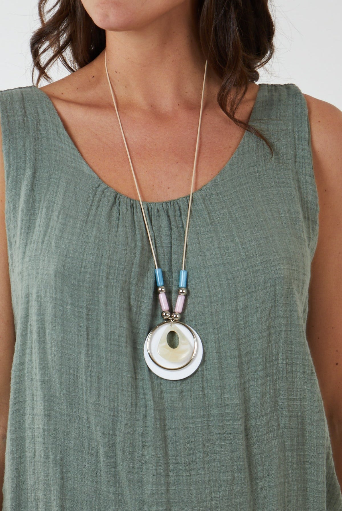 Double Layer Scoop Neck Necklace Vest TOPMF2 WearAll