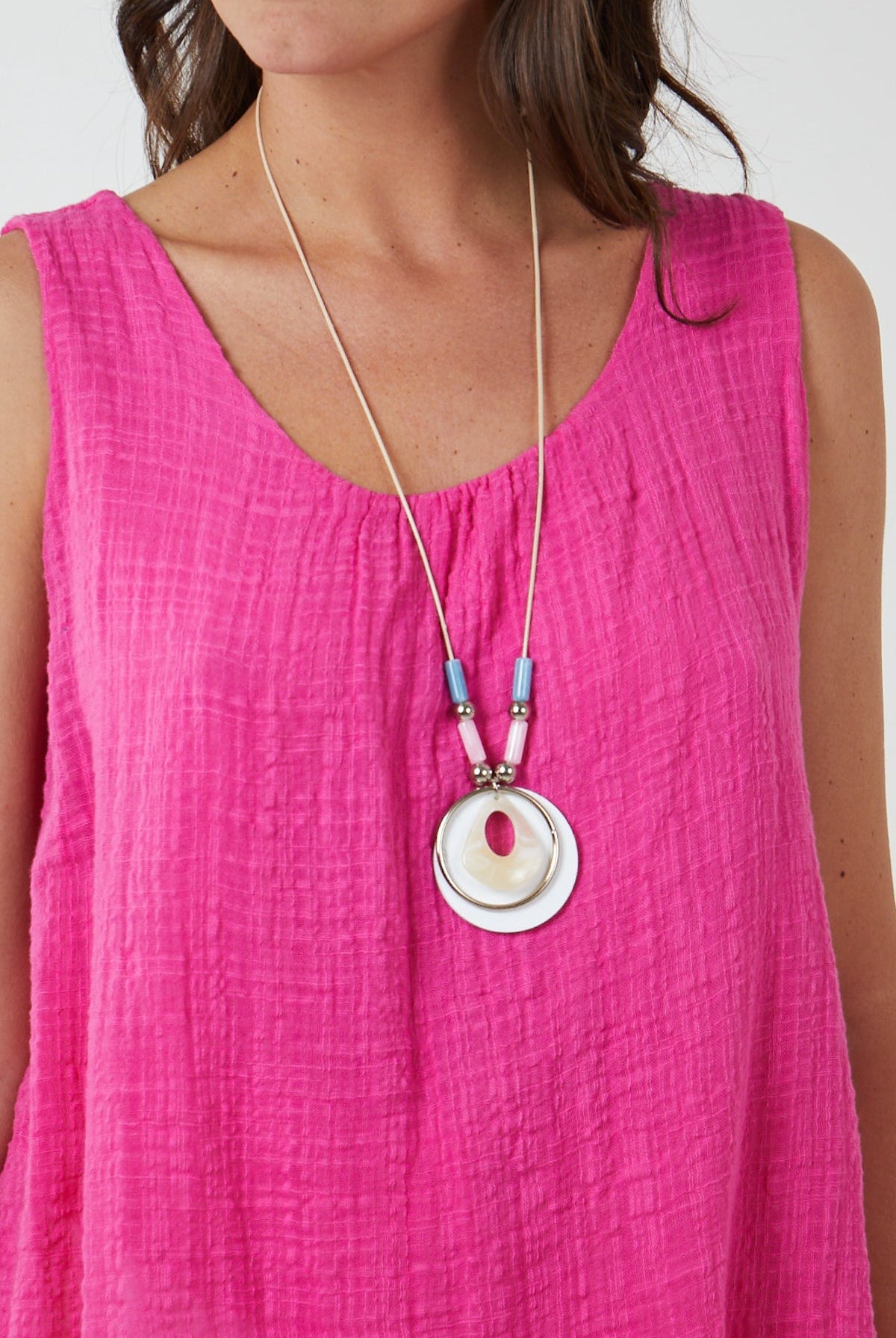 Double Layer Scoop Neck Necklace Vest TOPMF2 WearAll