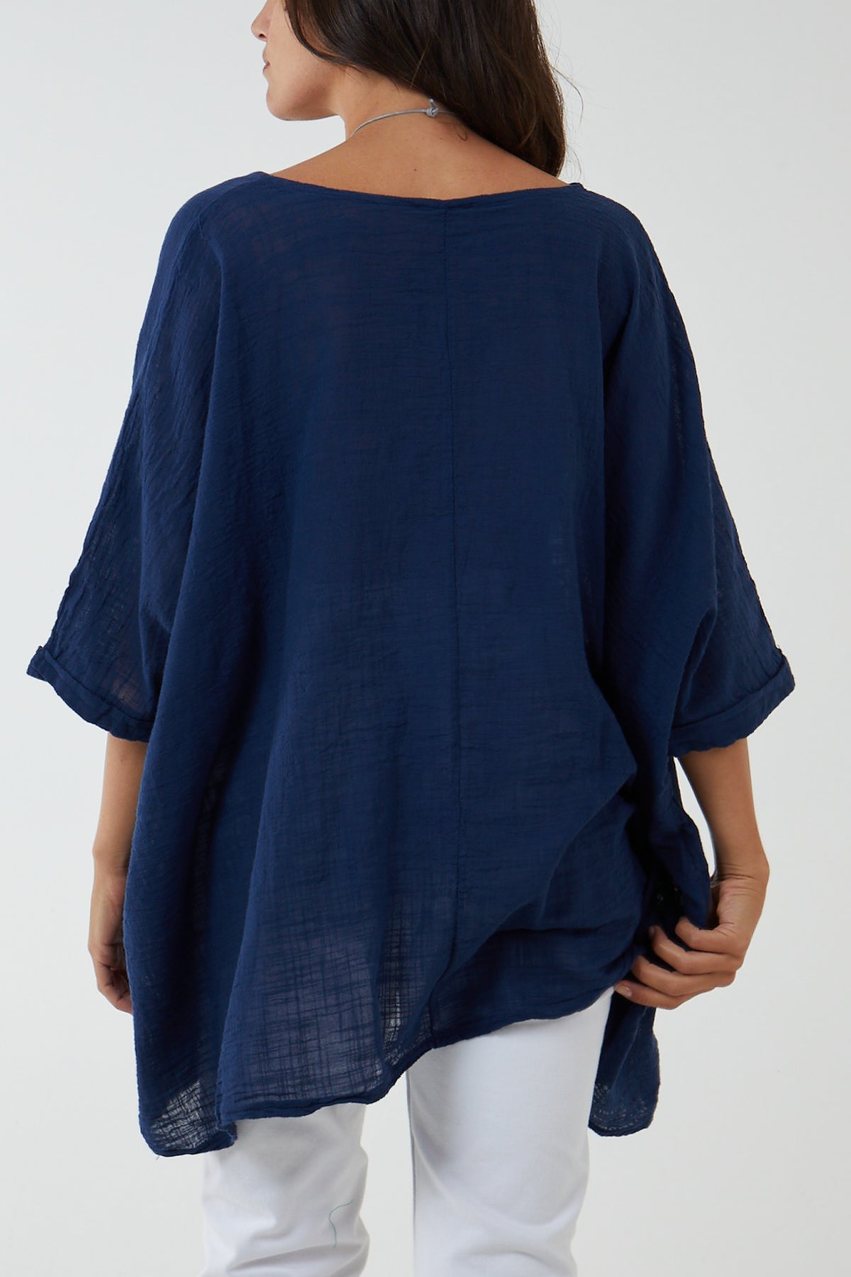 100% Cotton Oversized Pocket Necklace Top TOPMF2 WearAll