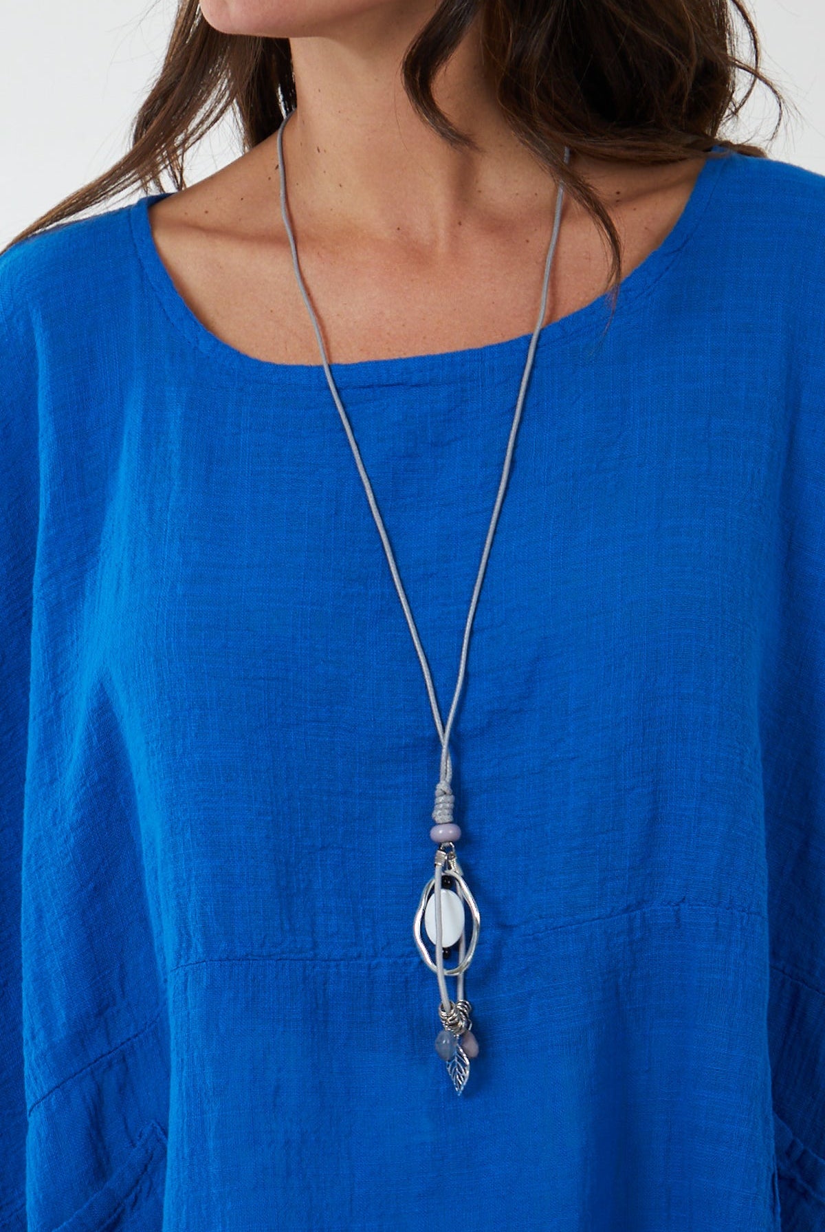 100% Cotton Oversized Pocket Necklace Top TOPMF2 WearAll