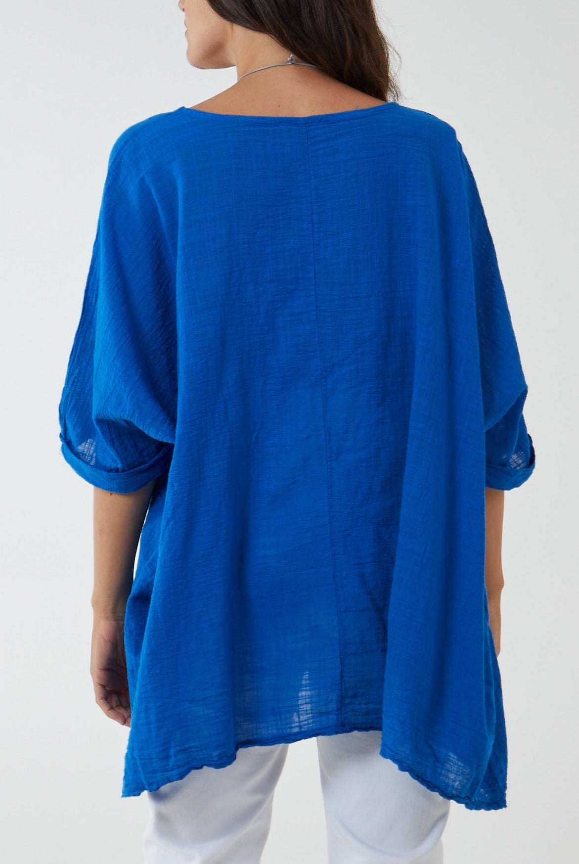 100% Cotton Oversized Pocket Necklace Top TOPMF2 WearAll